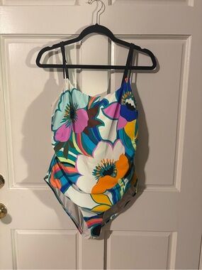 La Blanca Floral One-Piece Swimsuit in White, Blue, Pink, Orange, Green